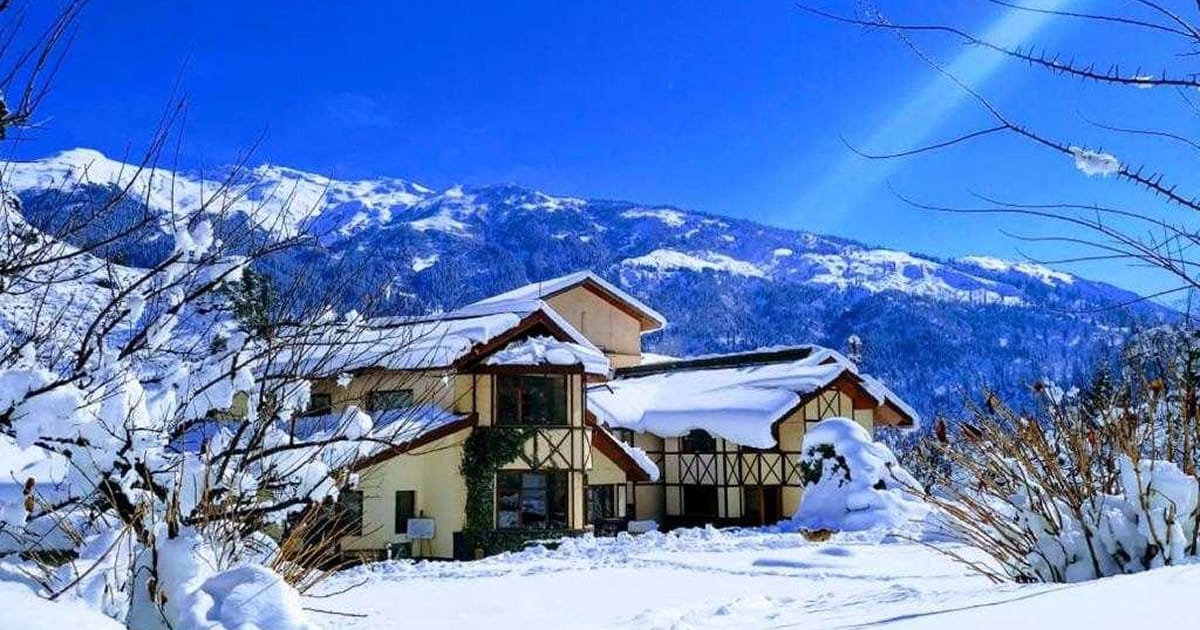 A snow-laded house in Himachal Pradesh